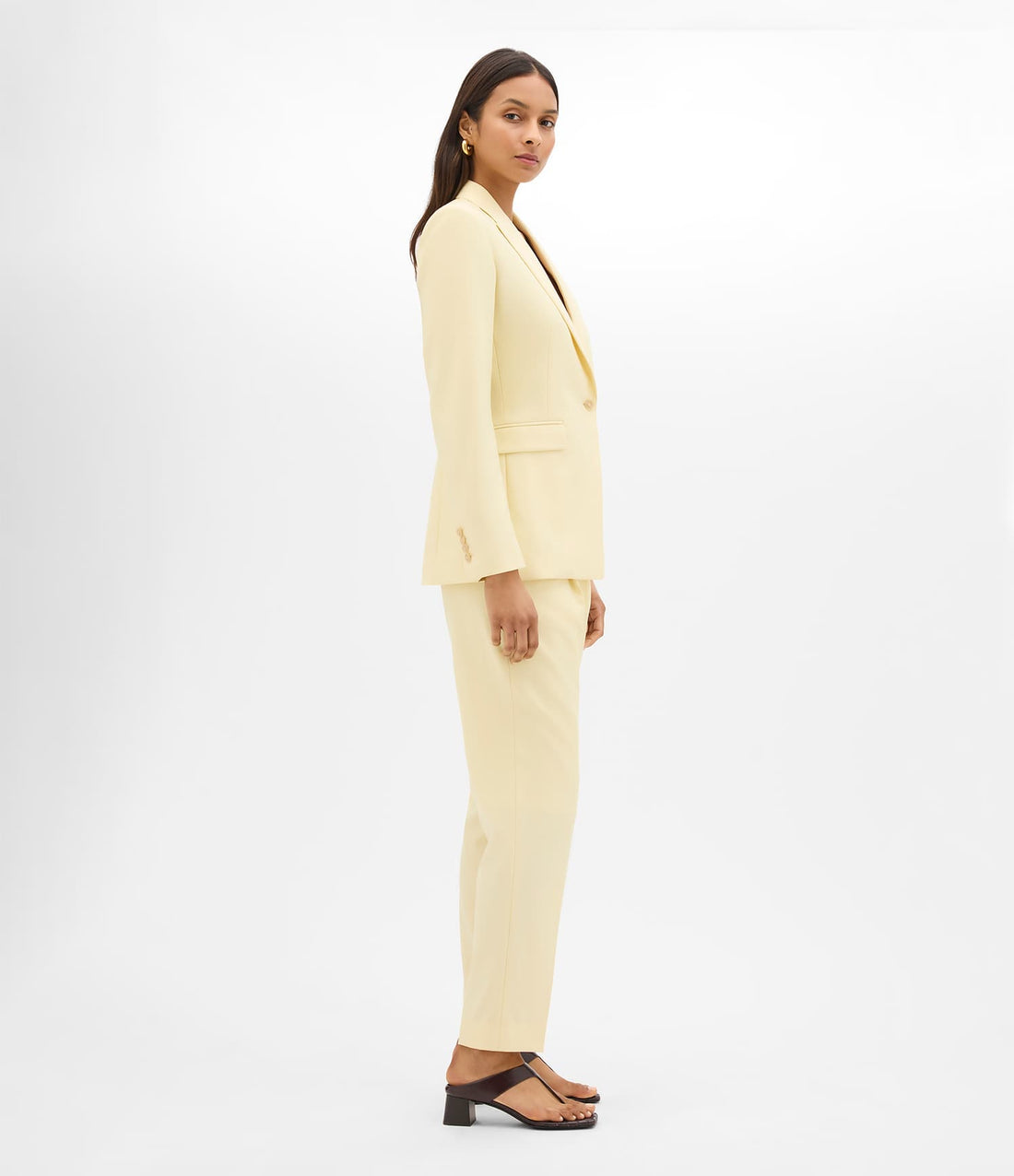 Another Tomorrow Single Button Jacket in Sunlight – Wool Women's Jacket
