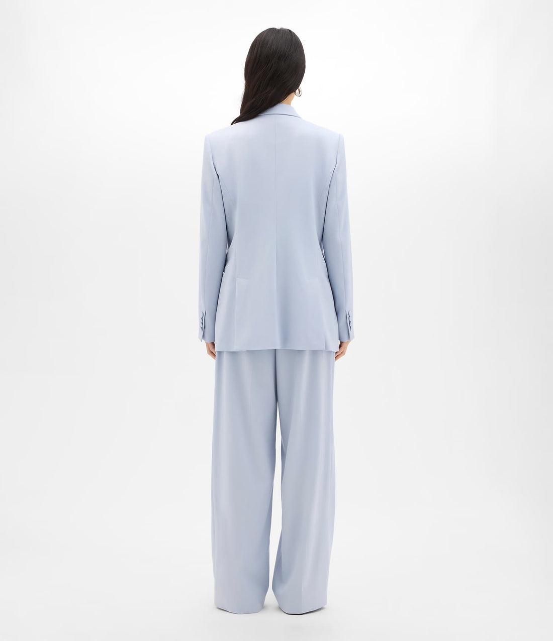 Another Tomorrow Double Breasted Jacket in Sky – Wool Women's Jacket