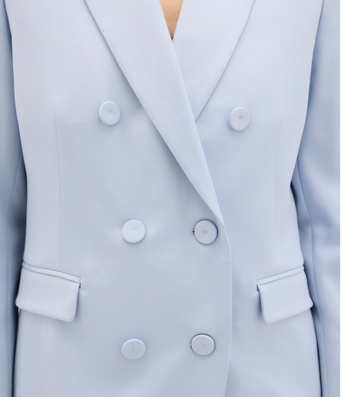 Another Tomorrow Double Breasted Jacket in Sky – Wool Women's Jacket