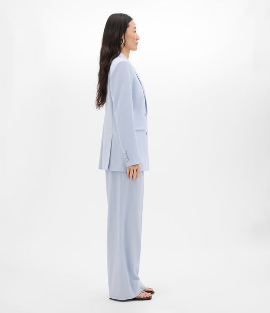 Another Tomorrow Double Breasted Jacket in Sky – Wool Women's Jacket