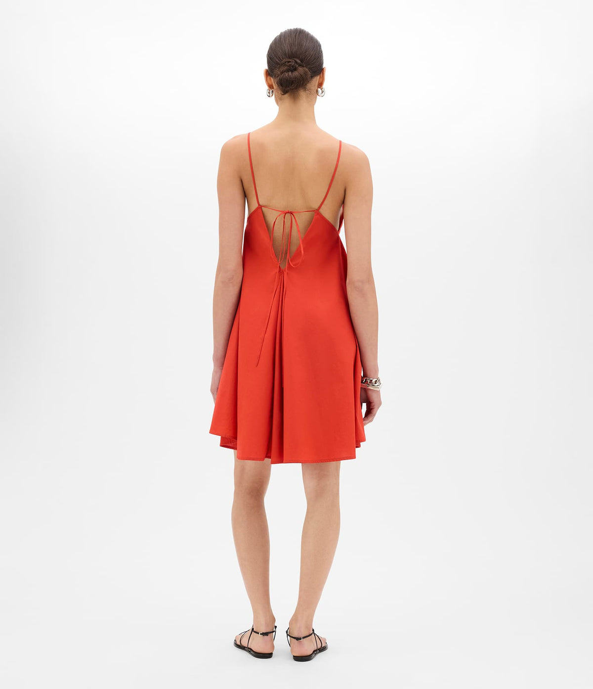 Another Tomorrow Flare Sun Dress in Vermilion – Cotton Women's Dress