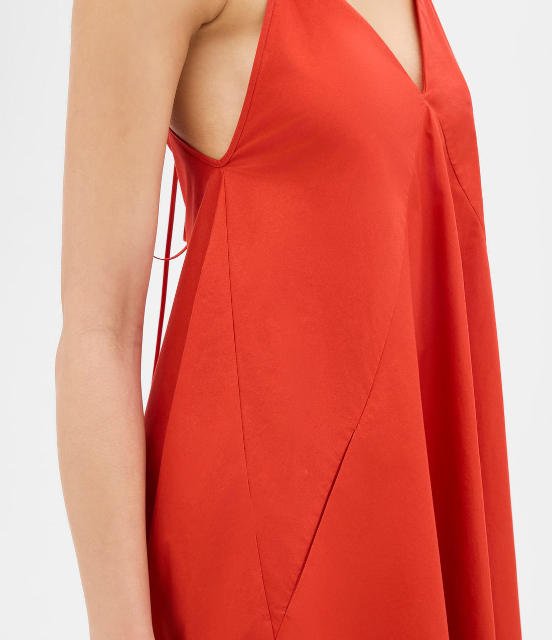 Another Tomorrow Flare Sun Dress in Vermilion – Cotton Women's Dress