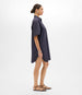 Another Tomorrow Short Shirt Dress in Midnight – Cotton Women's Trousers