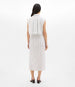 Another Tomorrow Sleeveless Pleat Back Tie Dress in White/Navy Stripe – Cotton Women's Dress