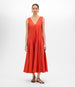 Another Tomorrow Full Skirt Dress in Vermilion – Cotton Women's Dress