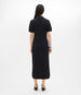 Another Tomorrow Pique Polo Dress in Black – Cotton Women's Dress