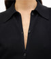 Another Tomorrow Pique Polo Dress in Black – Cotton Women's Dress