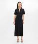 Another Tomorrow Pique Polo Dress in Black – Cotton Women's Dress