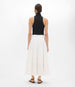 Another Tomorrow Seamed Full Skirt in White – Cotton Women's Skirt