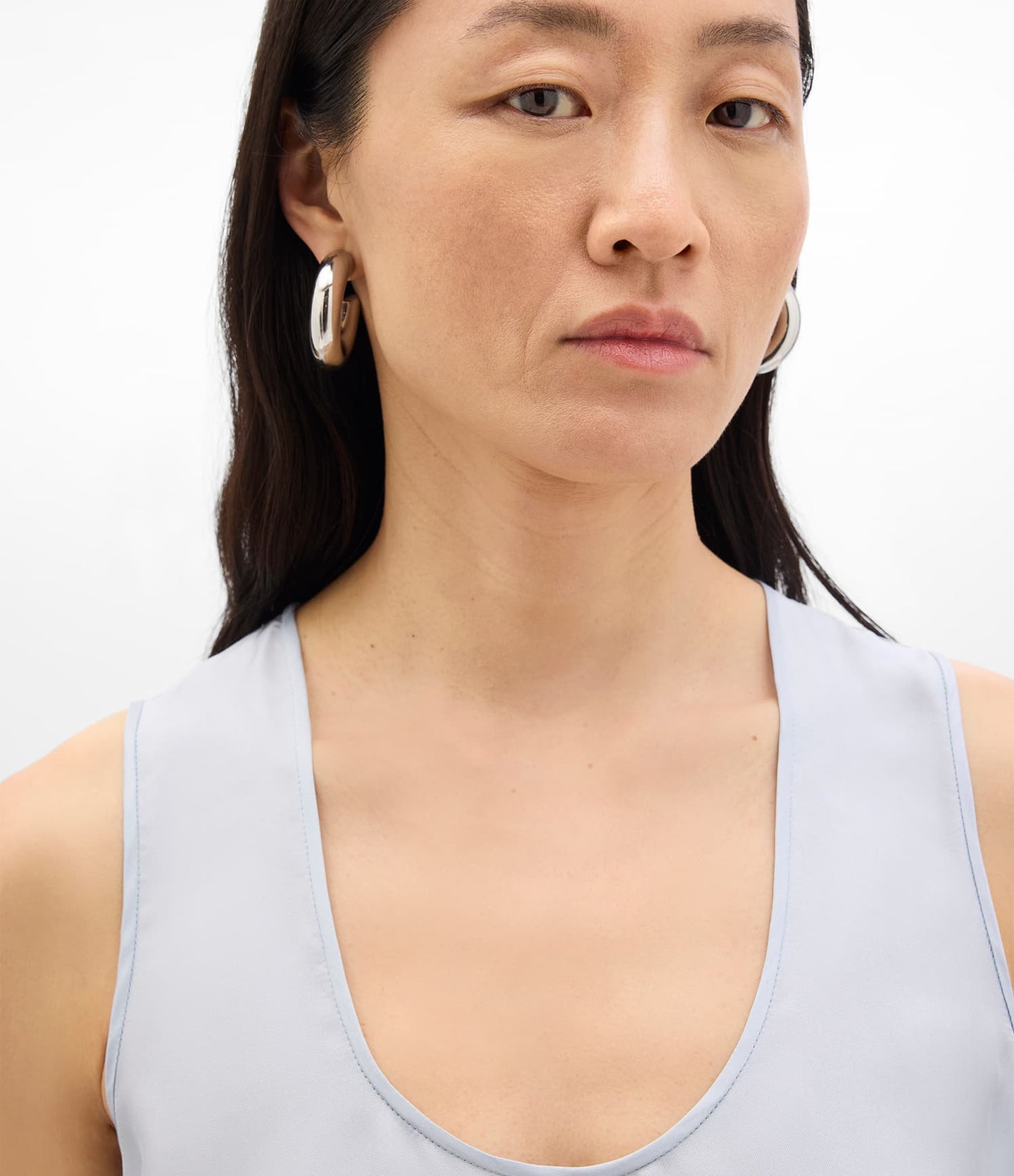Another Tomorrow Silk Tank in Sky – Silk Women's Top