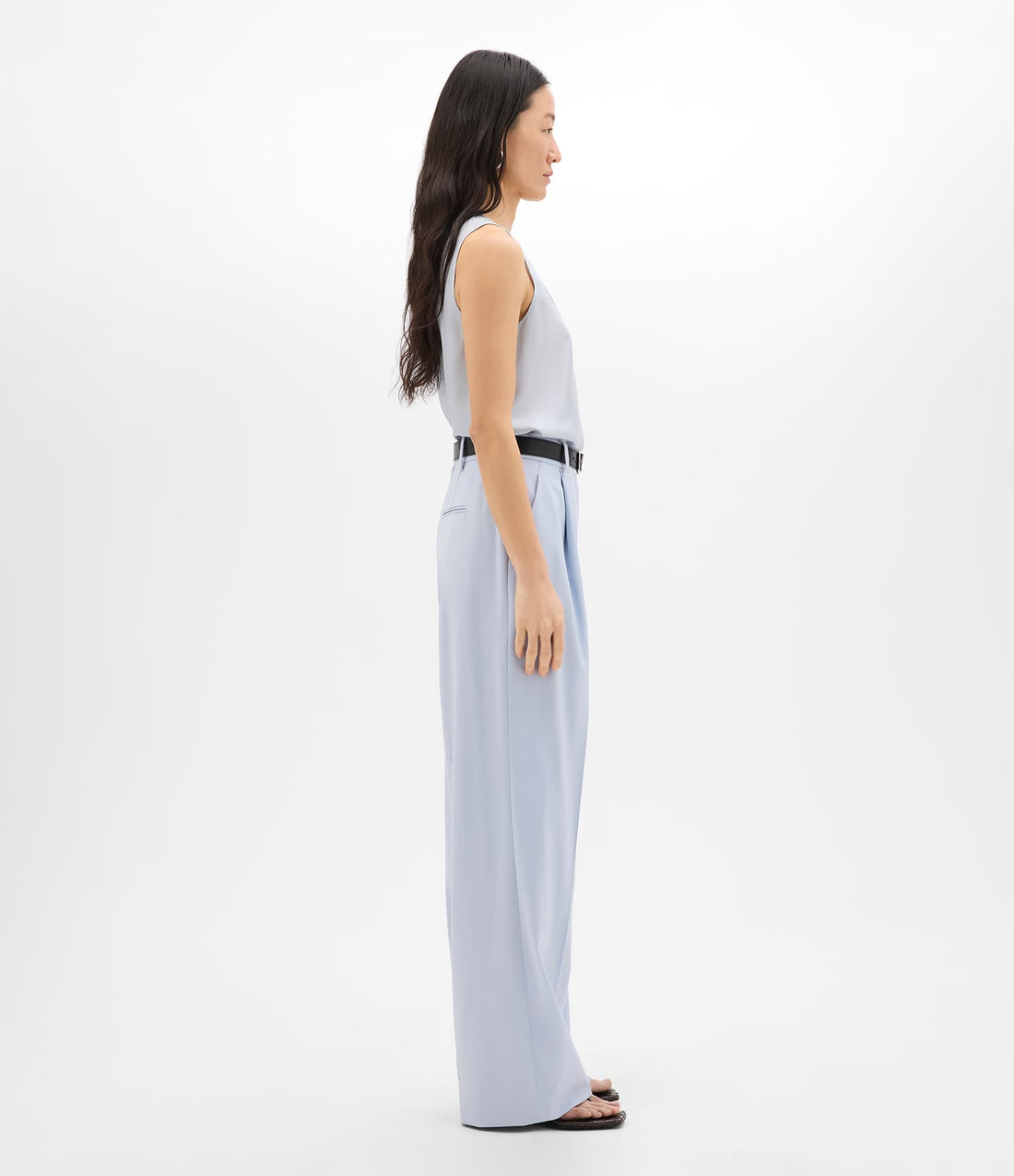 Another Tomorrow Silk Tank in Sky – Silk Women's Top