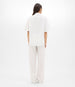 Another Tomorrow Poplin Short Sleeve Shirt in White – Cotton Women's Trousers