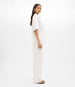 Another Tomorrow Poplin Short Sleeve Shirt in White – Cotton Women's Trousers