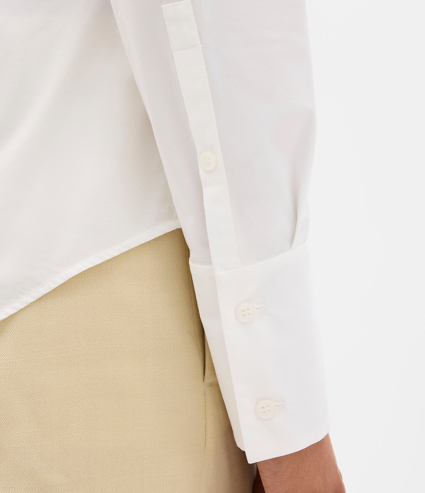 Another Tomorrow Poplin Bias Shirt in White – Cotton Women's Top