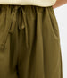 Another Tomorrow Poplin Drawcord Pant in Kelp – Cotton Women's Trousers