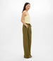 Another Tomorrow Poplin Drawcord Pant in Kelp – Cotton Women's Trousers