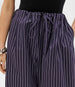 Another Tomorrow Drawcord Pant in Navy/White Stripe – Cotton Women's Trousers