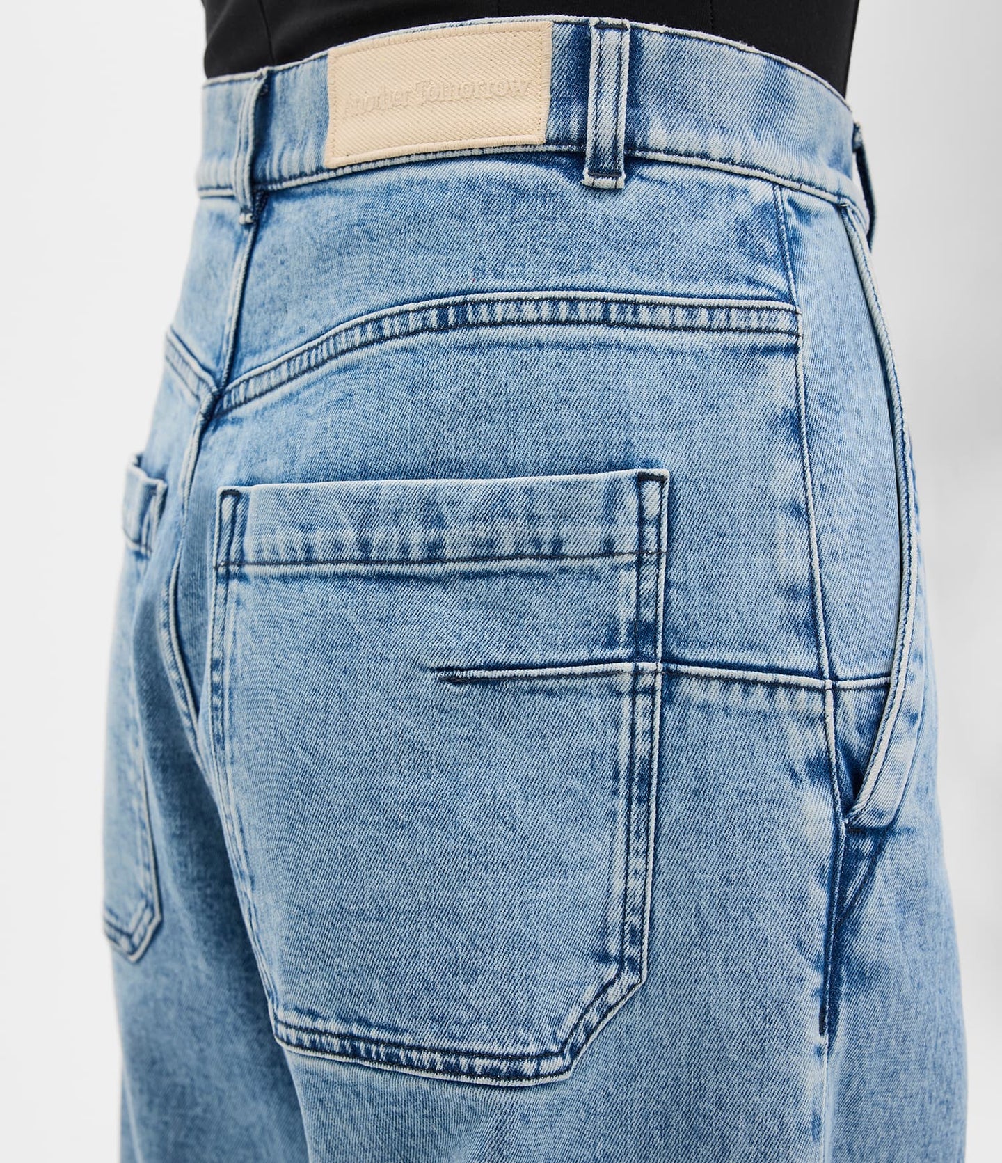 Another Tomorrow Carpenter Denim Pant in Light Blue Wash – Denim Women's Trousers