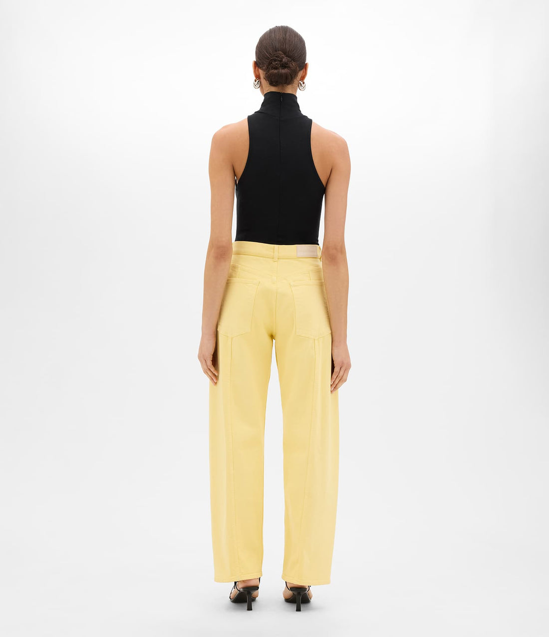 Another Tomorrow Denim Curved Pant in Daffodil – Denim Women's Trousers