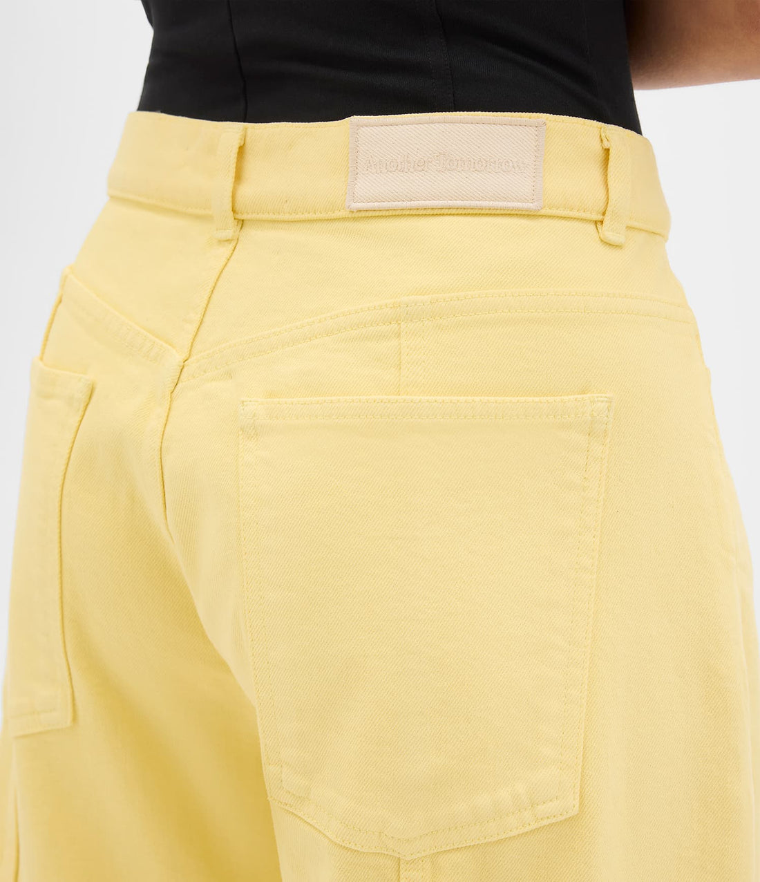 Another Tomorrow Denim Curved Pant in Daffodil – Denim Women's Trousers