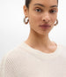 Another Tomorrow Draped Crew Knit in Off White – Cotton Women's Knitwear