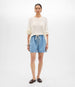 Another Tomorrow Chambray Drawcord Short in Light Blue Wash – Denim Women's Trousers
