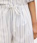 Another Tomorrow Drawcord Short in White/Navy Stripe – Cotton Women's Trousers