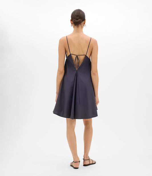 Another Tomorrow Flare Sun Dress in Midnight – Cotton Women's Dress