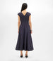 Another Tomorrow V Neck Day Dress in Midnight – Cotton Women's Dress