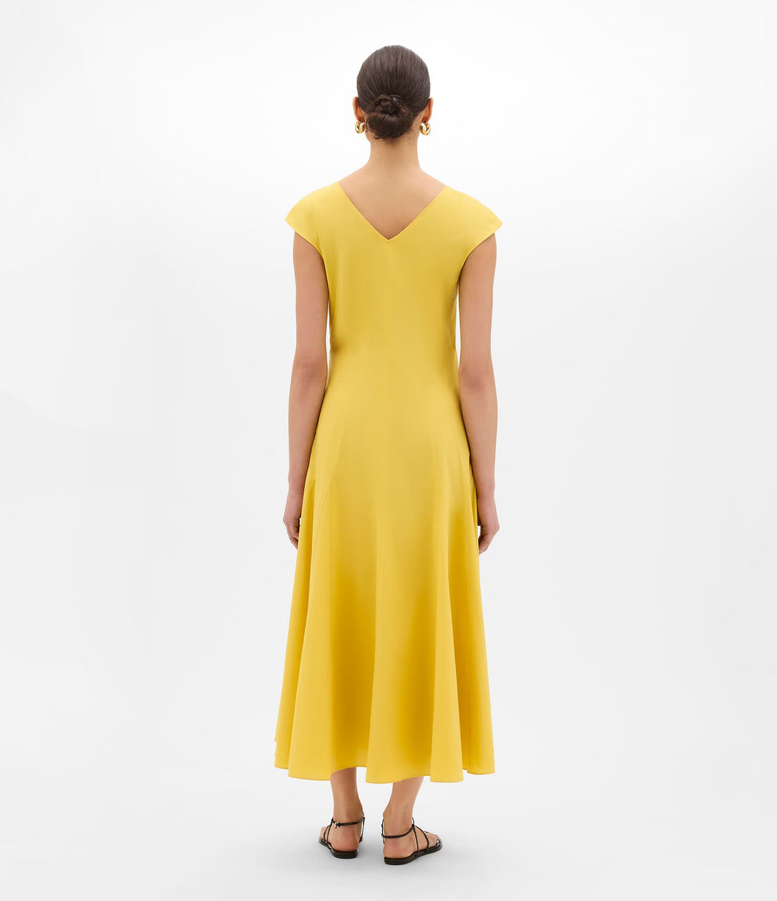 Another Tomorrow V Neck Day Dress in Sun – Cotton Women's Dress