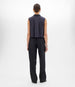 Another Tomorrow Cropped Sleeveless Shirt in Midnight – Cotton Women's Top