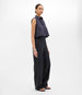 Another Tomorrow Cropped Sleeveless Shirt in Midnight – Cotton Women's Top
