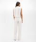 Another Tomorrow Cropped Sleeveless Shirt in White – Cotton Women's Top