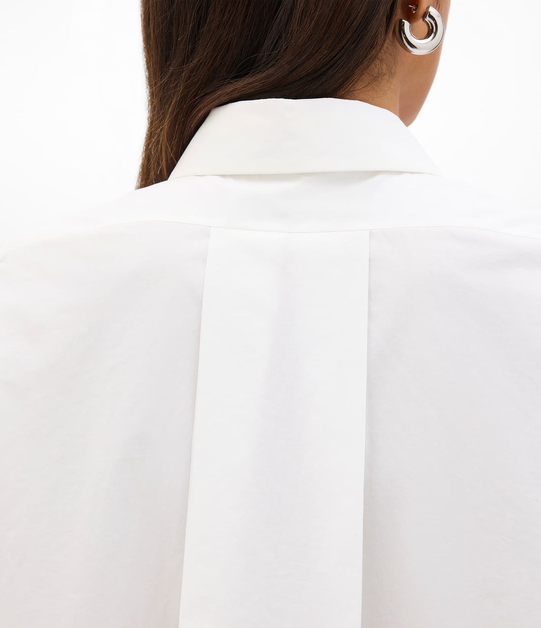 Another Tomorrow Cropped Sleeveless Shirt in White – Cotton Women's Top