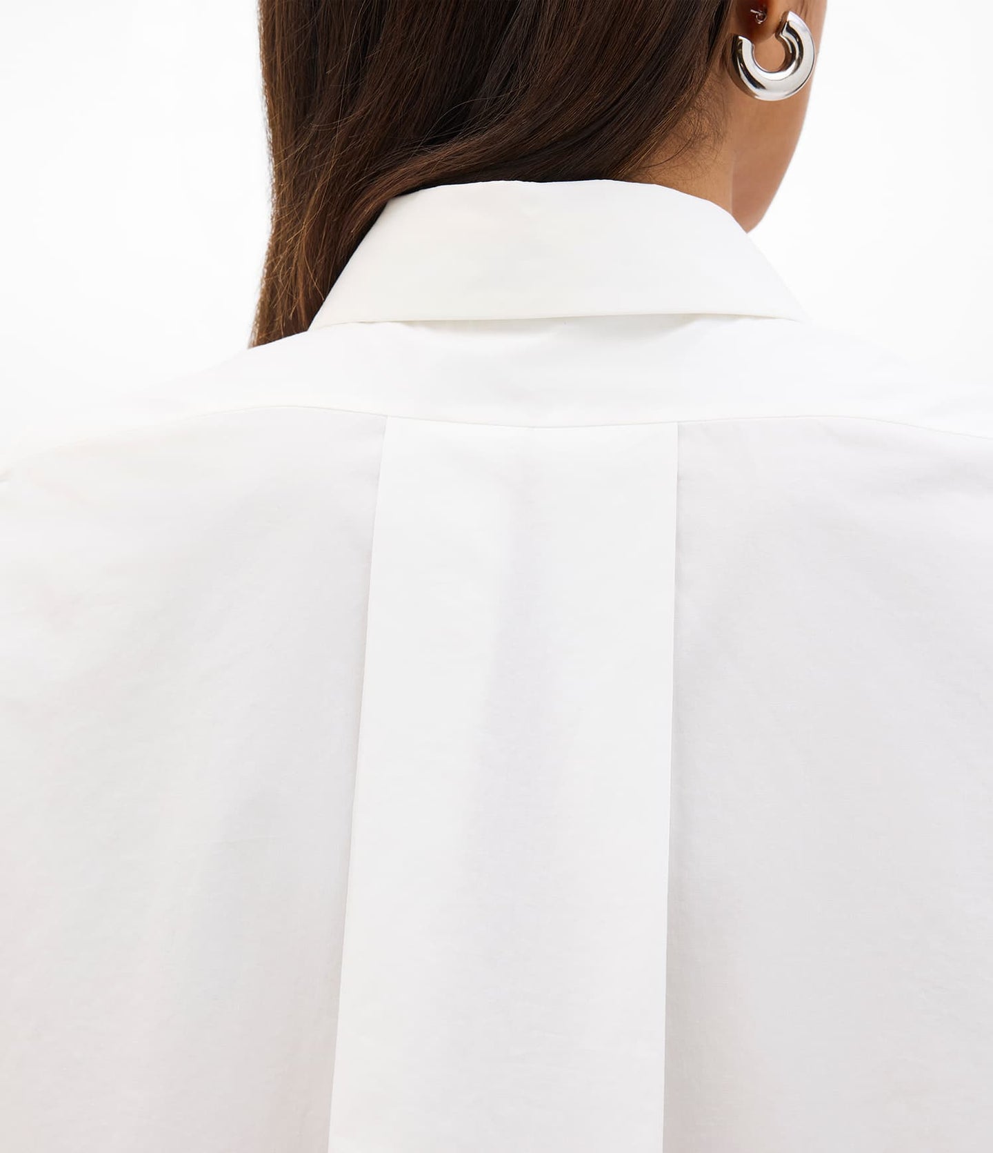 Another Tomorrow Cropped Sleeveless Shirt in White – Cotton Women's Top