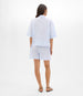 Another Tomorrow Voile Short Sleeve Shirt in Sky – Cotton Women's Trousers