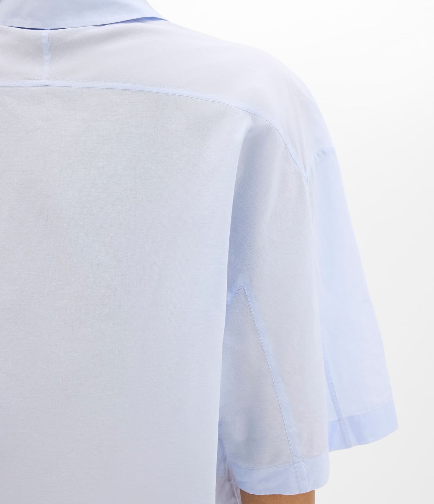 Another Tomorrow Voile Short Sleeve Shirt in Sky – Cotton Women's Trousers