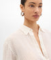 Another Tomorrow Gingham Blouse in Off White – Cotton Women's Top