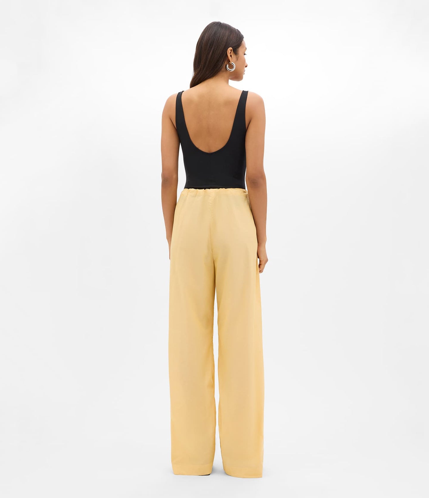 Another Tomorrow Voile Drawcord Pant in Mimosa – Cotton Women's Trousers