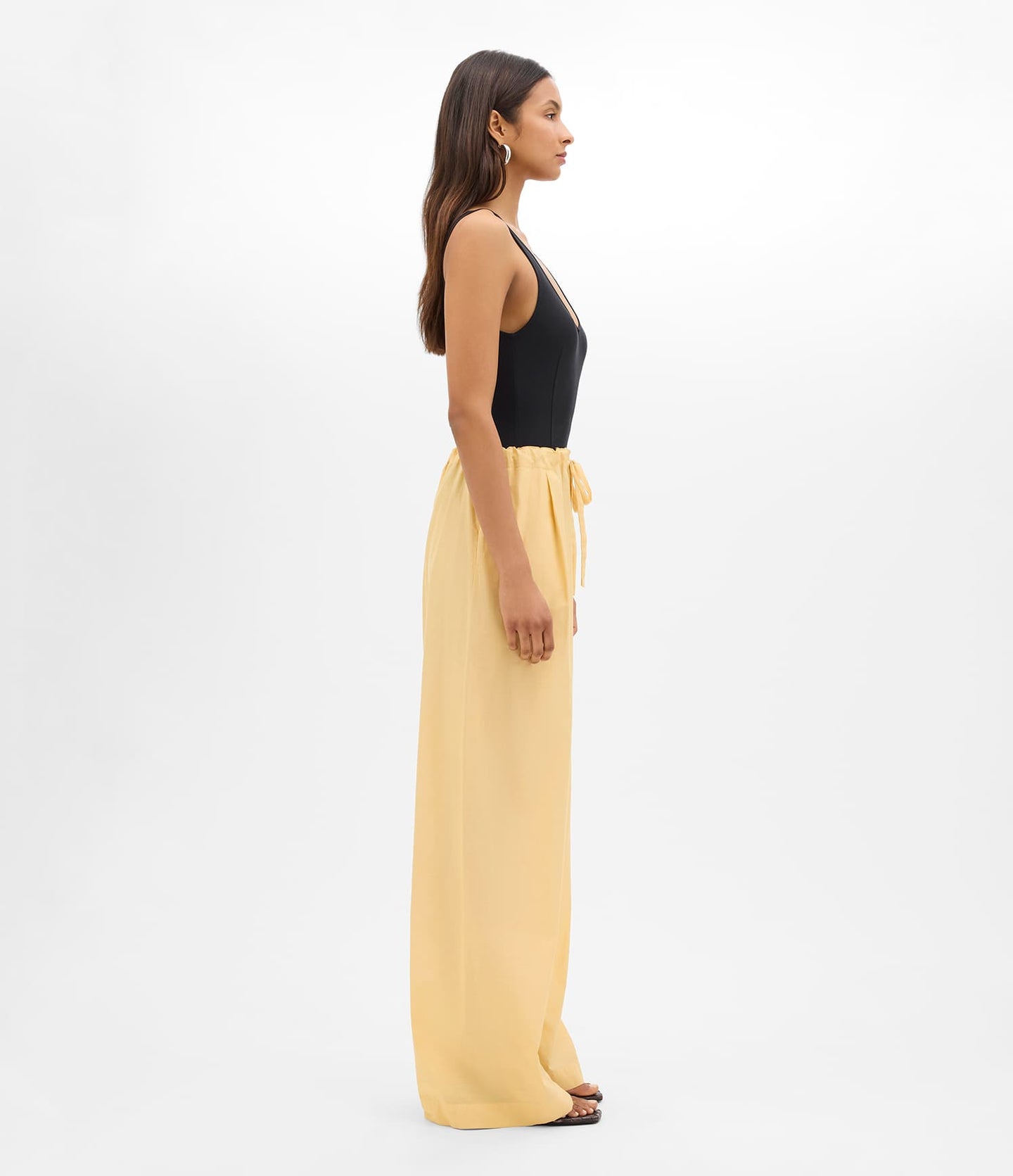 Another Tomorrow Voile Drawcord Pant in Mimosa – Cotton Women's Trousers
