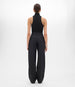 Another Tomorrow Flat Front Trouser in Black – Linen Women's Trousers