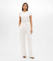 Another Tomorrow Flat Front Trouser in Off White – Linen Women's Trousers
