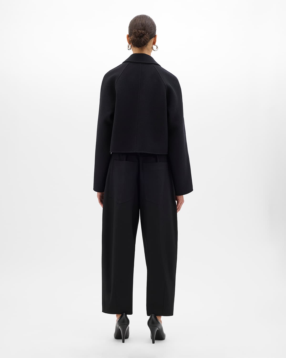 Double Face Crop Blouson | Black