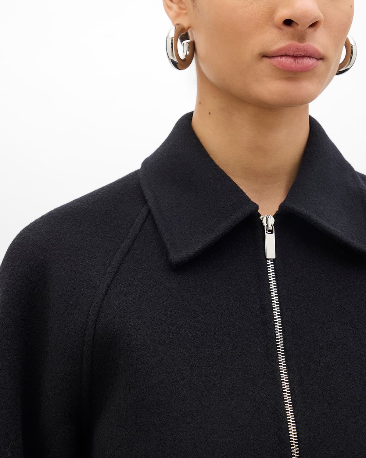 Double Face Crop Blouson | Black