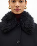 Fur Collar Balmacaan | Black