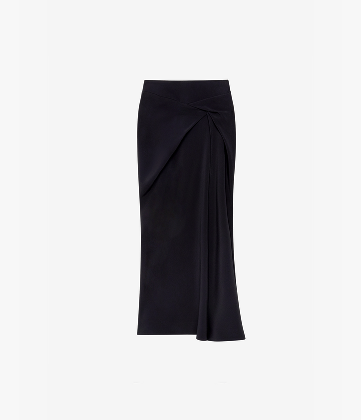 Asymmetrical Twist Skirt in black