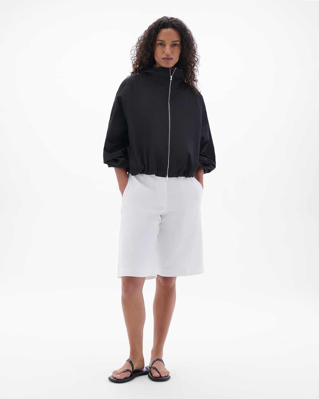 Recycled Nylon Short Blouson | Black