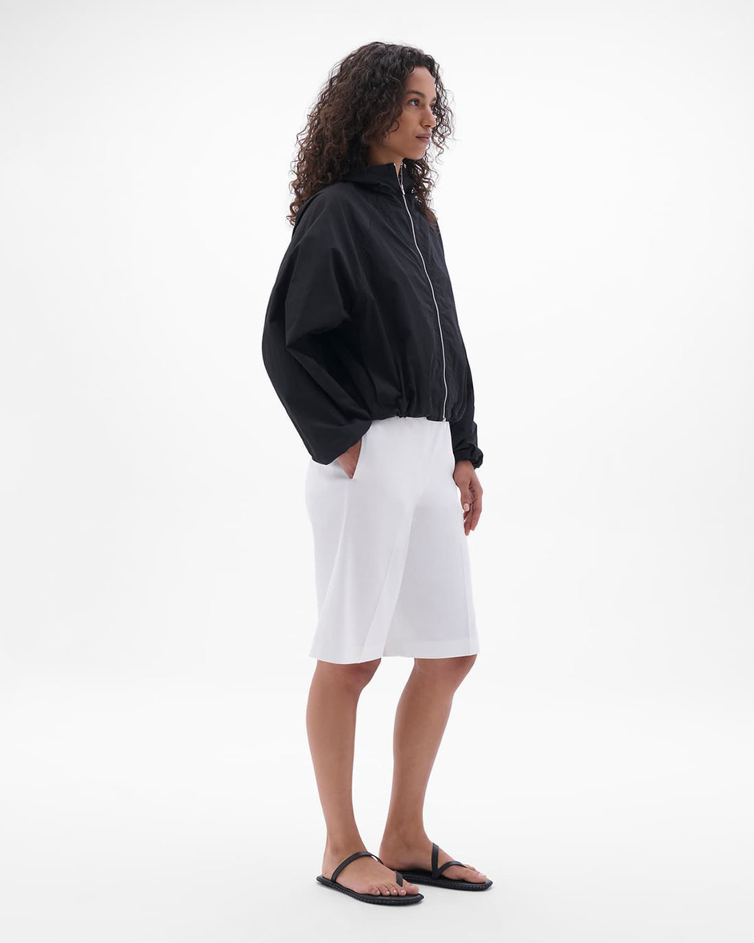Recycled Nylon Short Blouson | Black