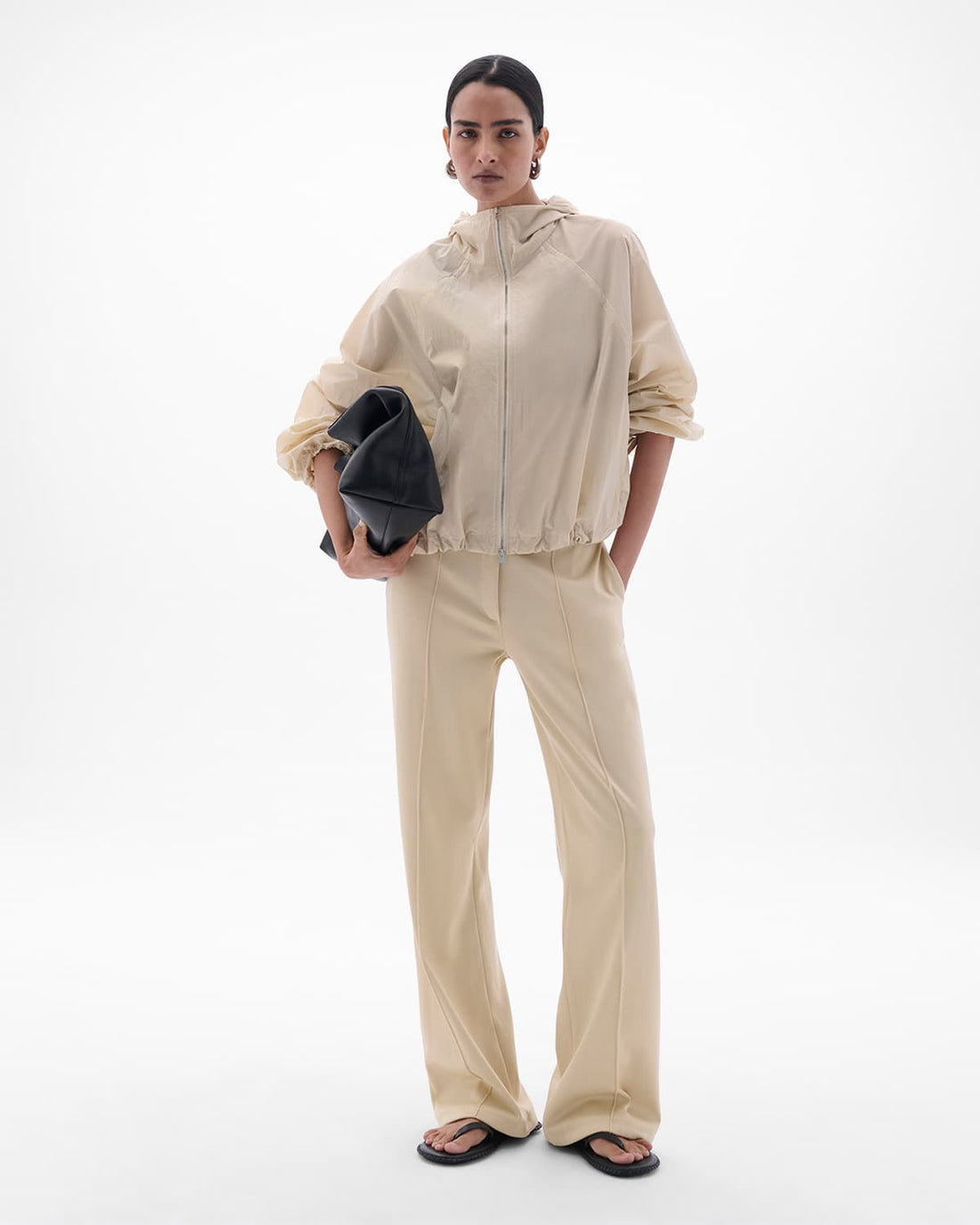 Recycled Nylon Short Blouson | Sand