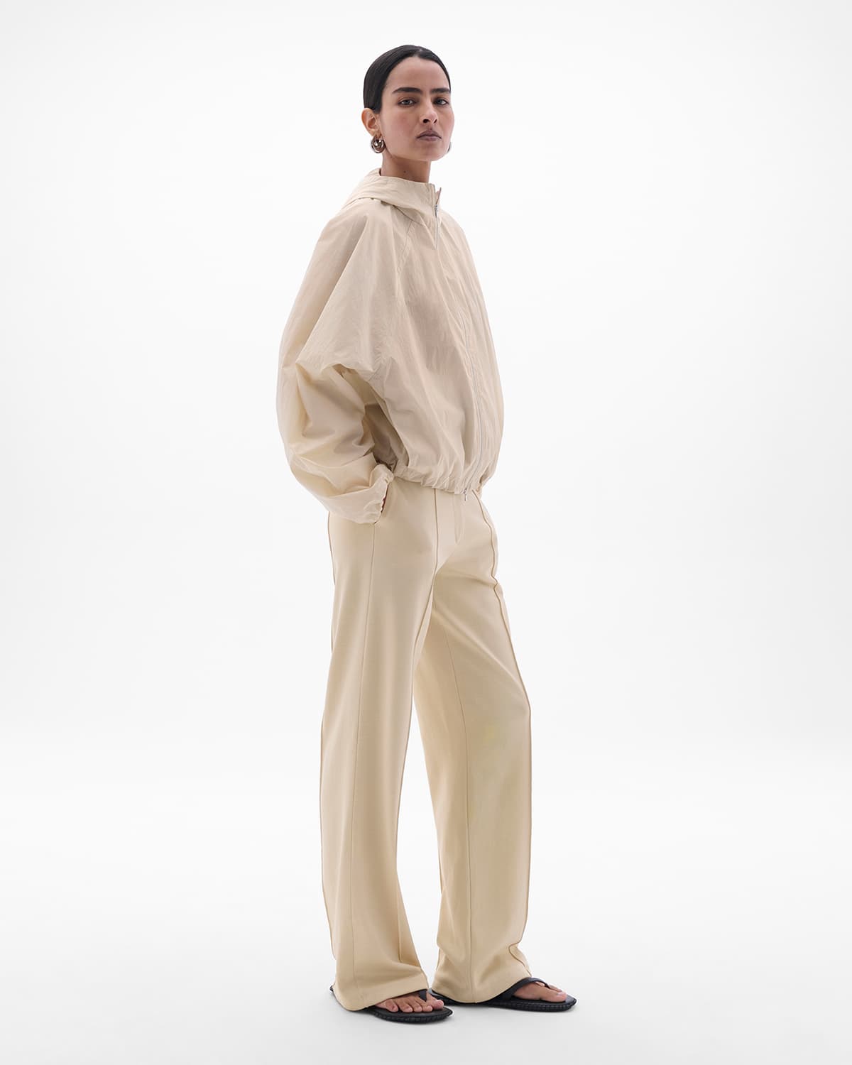 Recycled Nylon Short Blouson | Sand